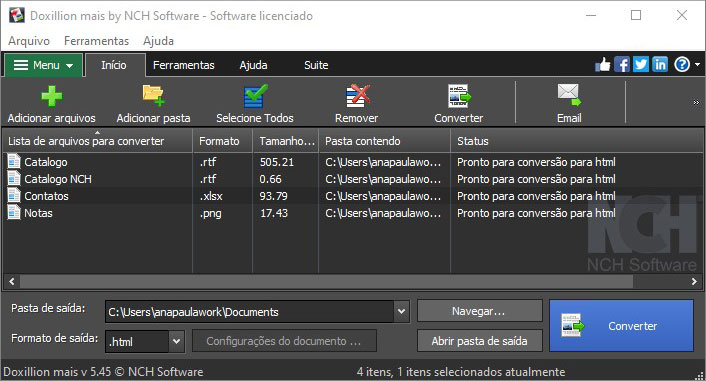 Software do Conversor de Documentos Doxillion adiciona captura de tela de arquivos
