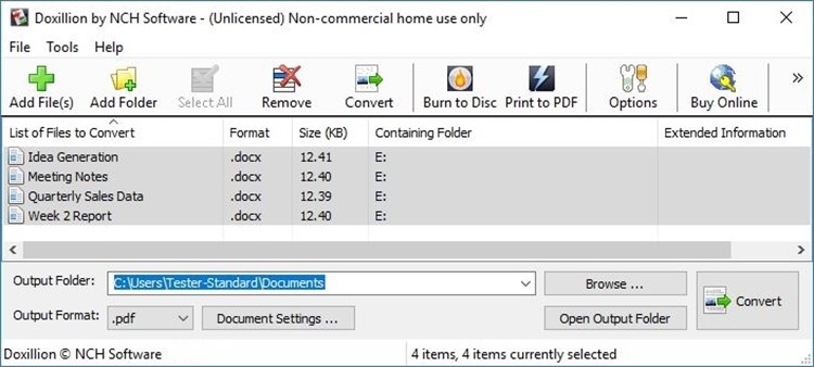 Doxillion Документ Конвертер Программное обеспечение конвертировать несколько файлов скриншот