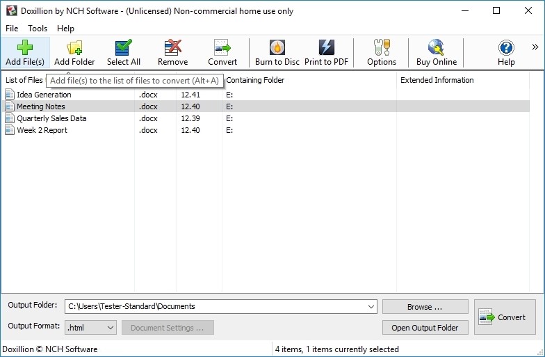 Doxillion Document Converter Free Screenshot