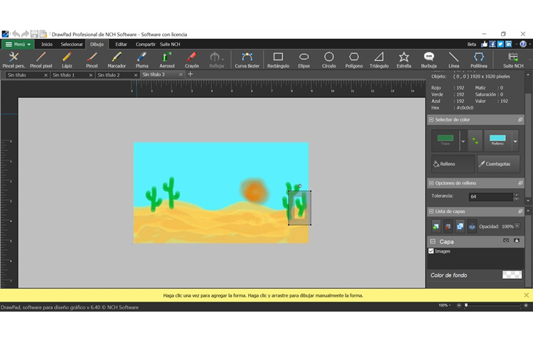 DrawPad screenshot para crear pinturas digitales con una variedad de herramientas de dibujo a mano alzada