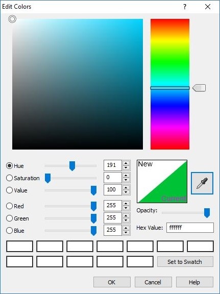 Skapa egna färger och spara färgrutor DrawPad skärmdump
