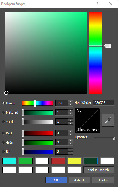 Skapa anpassade färger och spara färgrutor DrawPad-skärmdump