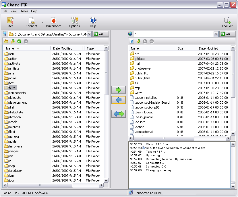 Classic FTP Plus File Transfer Software screenshot