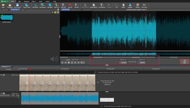 Imagen que muestra cómo ajustar y editar música en video