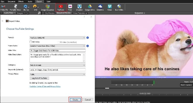 Exportar a YouTube