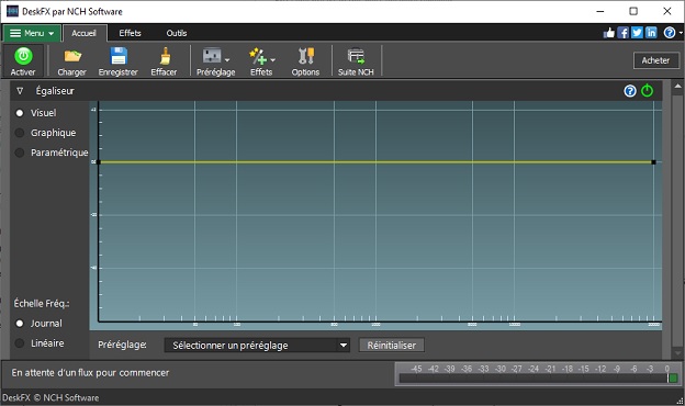 Capture d'écran de l'interface de DeskFX