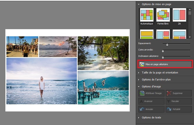Image montrant comment choisir la mise en page d'un collage