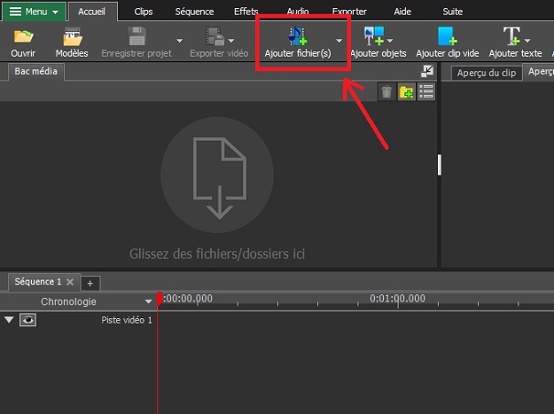 fusionner les vidéo étape 1