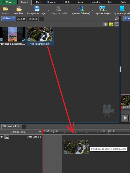 fusionner les vidéo étape 2