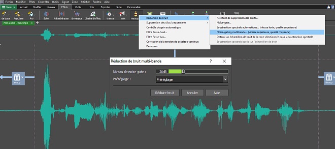 Image qui montre comment réduire les bruits aved le Noise Gating Multibande