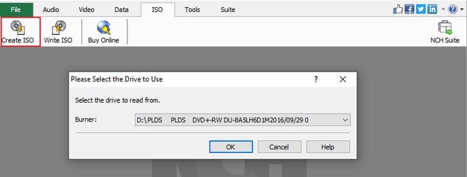 Image displaying how to make an ISO file from a disc