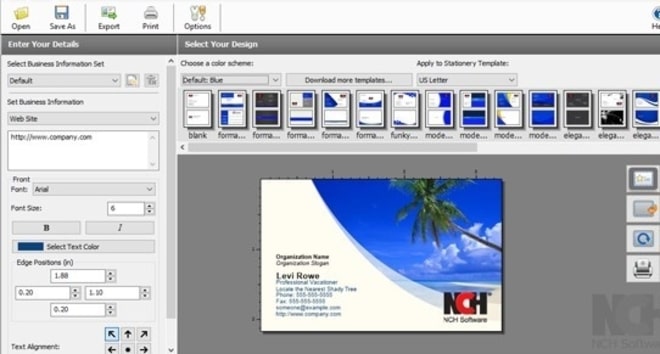 Image displaying how to add business card details