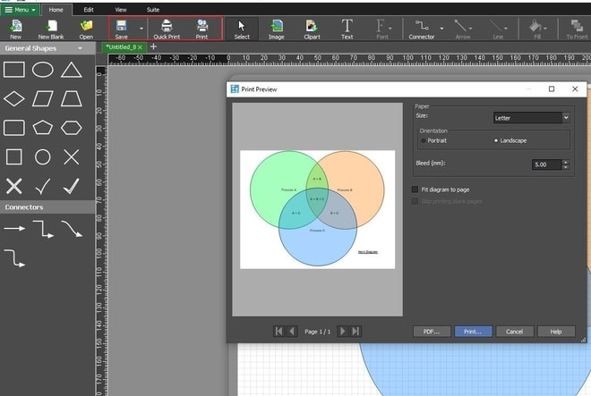 Image displaying how to print Venn diagram