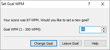 Set a goal WPM.