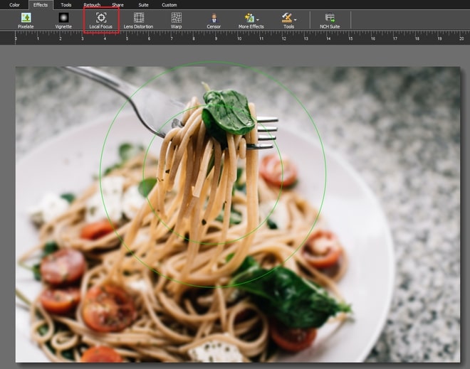 Image displaying how to blur edges of PSD images in PhotoPad Photo Editor