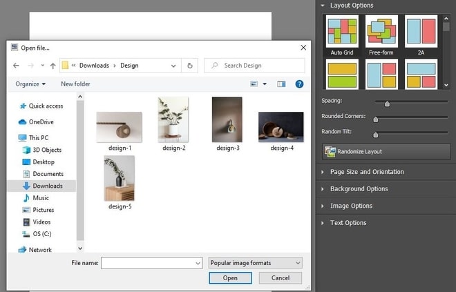 Image displaying how to add photos to collage