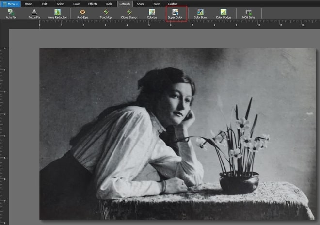 Image displaying how to add color to black and white photo