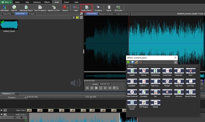 Image displaying how to add audio effects to video