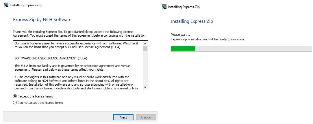 Image displaying how to download Express Zip File Compression Software