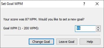 Set a goal WPM.