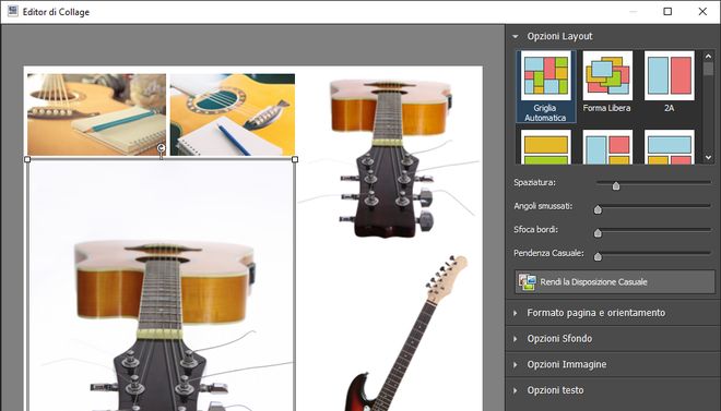 Immagine che mostra come scegliere un layout di collage di foto