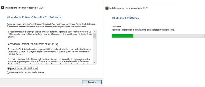 Immagine che mostra come scaricare e installare VideoPad Editor di Video