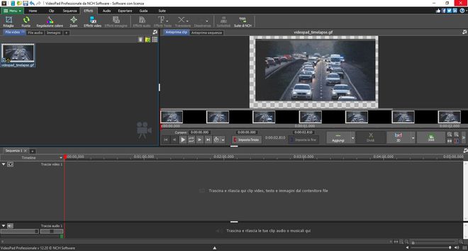 Schrmata Anteprima della clip video in VideoPad Software di editing video