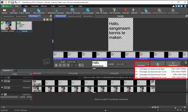 Selecteer Overlay op volgorde bij Cursor.