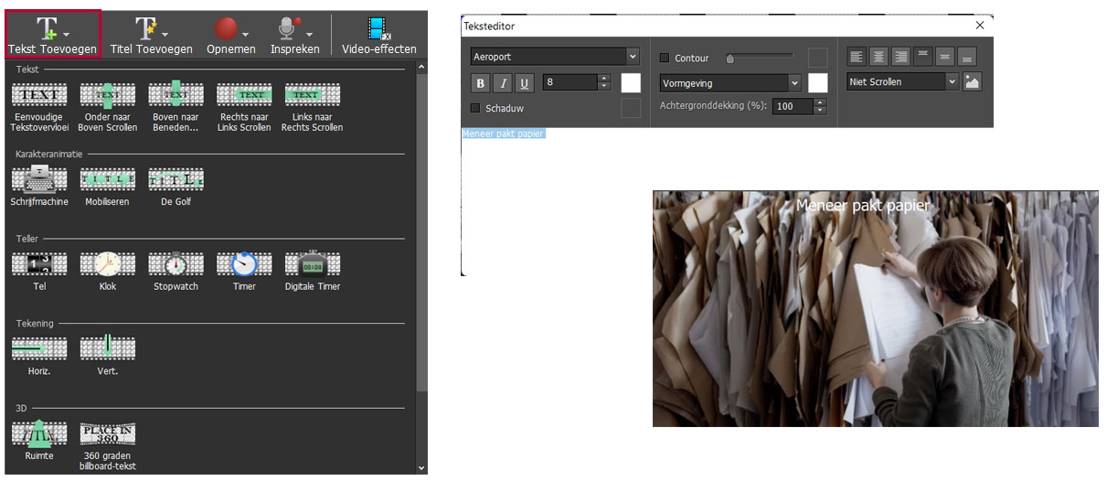 Tekst toevoegen aan video in VideoPad