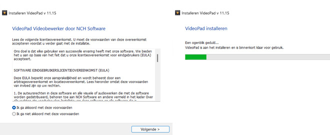 Afbeelding die weergeeft hoe u VideoPad Video Editor kunt downloaden en installeren