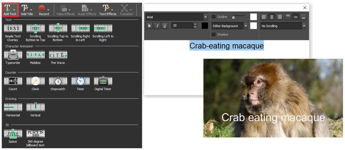 Adicionar texto ao vídeo no VideoPad