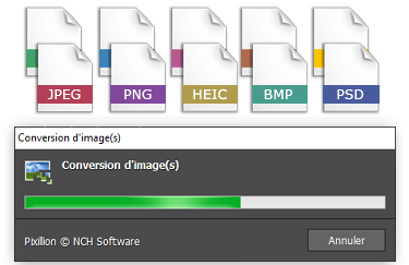 Fenêtre de conversion de Pixillion