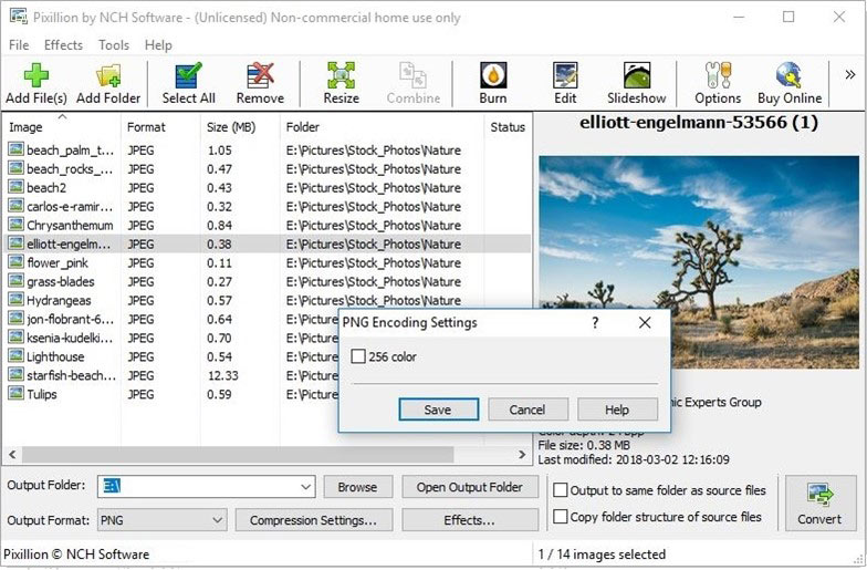 Pixillion Image Converter Software Screenshots