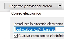 Registre y envíe por correo electrónico