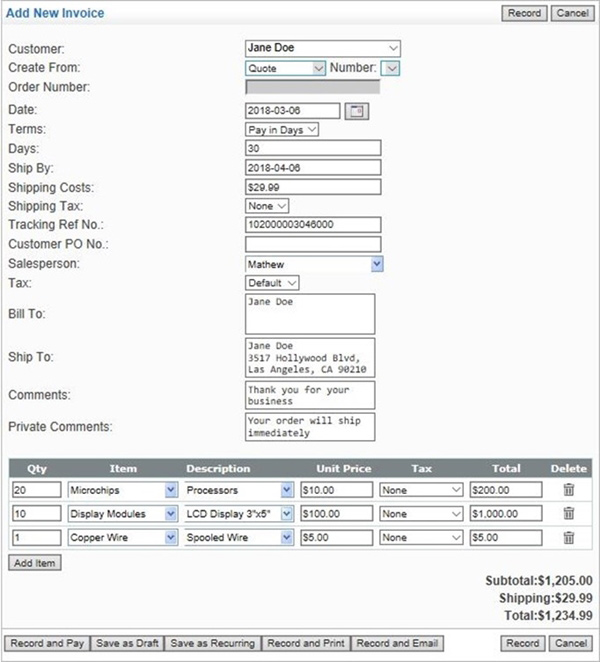 express invoice software