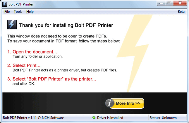 Bolt PDF Printer Free screenshot