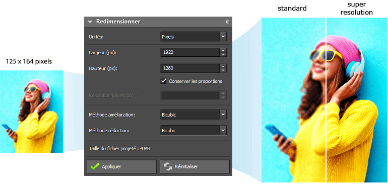 Redimensionner avec la Super Résolution