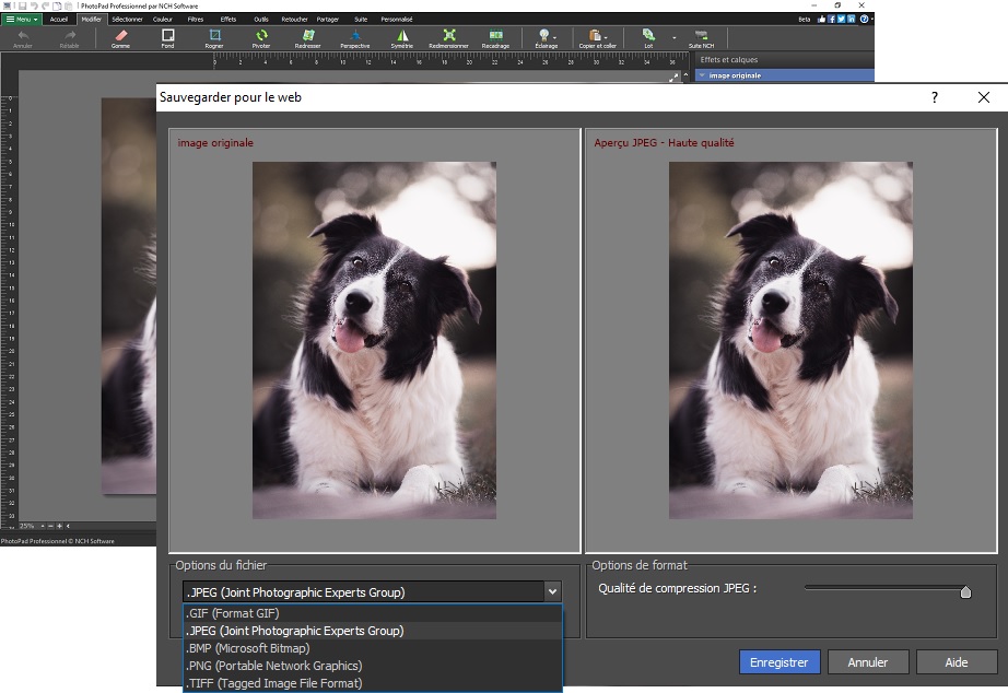 Capture d'écran de la nouvelle interface dePhotoPad logiciel éditeur photo