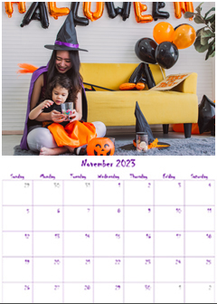 Halloween themed calendar