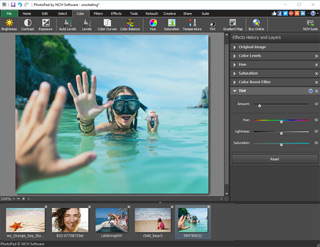 Captura de tela do software de edição de fotos do PhotoPad