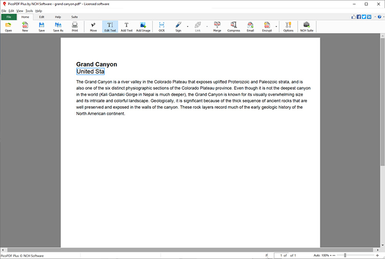 PicoPDF Free PDF Editing Software new interface screenshot