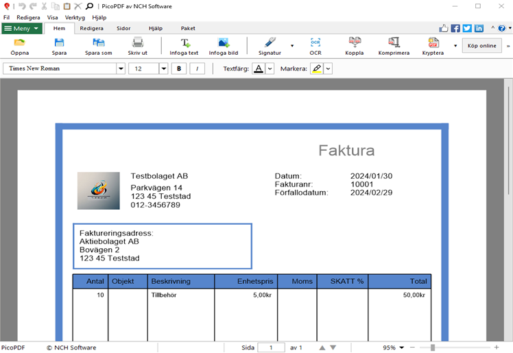 PicoPDF gratis PDF-redigerare PicoPDF Gratis PDF-redigerare nytt gränssnitt skärmdump