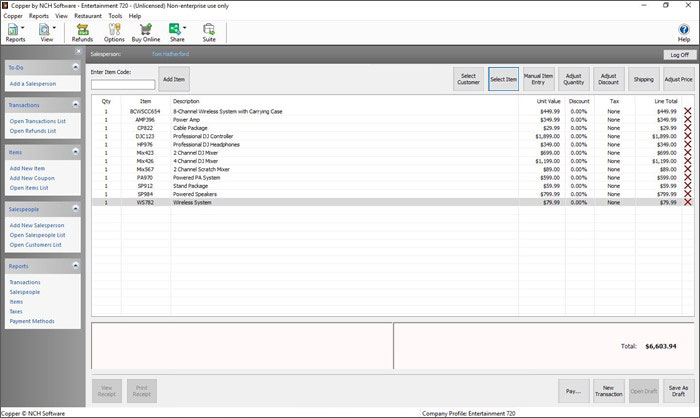 Copper Point of Sale Software Free 3.06 full