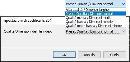 Schermate delle impostazioni di Prism Video File Converter
