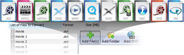 Prism Video File Format Converter Software typy wideo zrzut ekranu