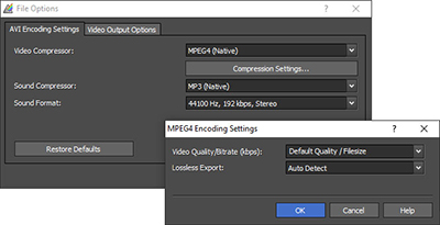 Prism Video File Converter settings screenshots