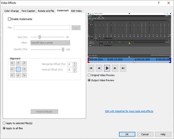 Prism Video File Converter add watermarks to videos screenshot