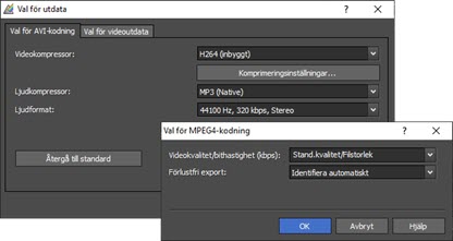Inställningar för Prism Videokonverterare skärmdumpar