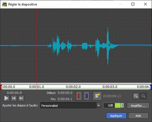 Capture d'écran de diaporama avec musique dans PhotoStage