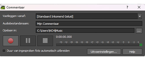 PhotoStage Slideshow maker record gesproken tekst screenshot.